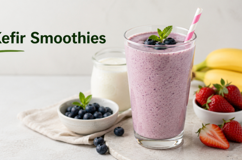 Berry-Mint Kefir Smoothies for Diabetic people