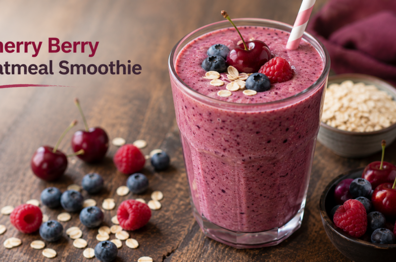 Cherry Berry Oatmeal Smoothie