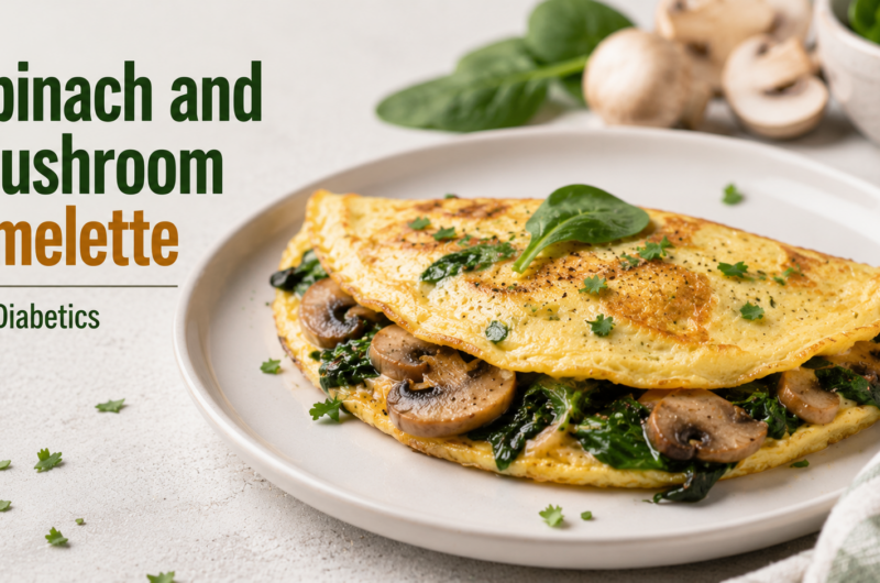 Spinach and Mushroom Omelette for Diabetics
