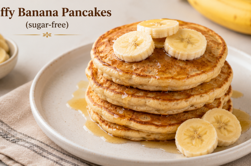 Fluffy Banana Pancakes (sugar-free)