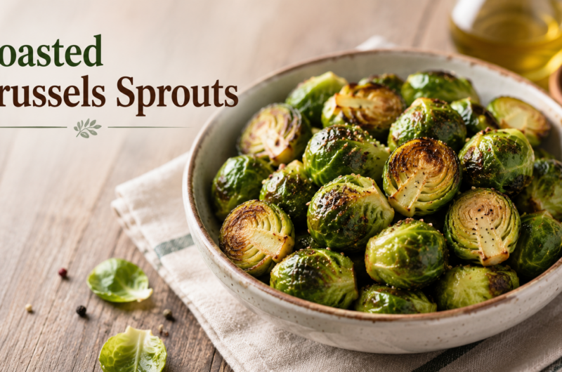 Roasted Brussels Sprouts with Bacon and Balsamic Glaze