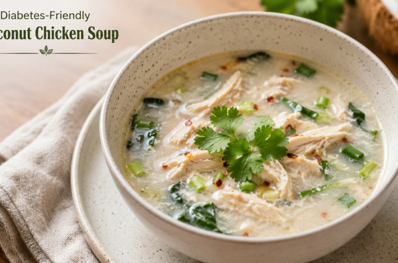 Diabetes-Friendly Coconut Chicken soup