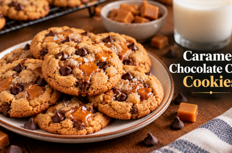 Christmas Caramel Chocolate Chip Cookies