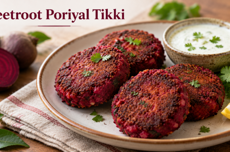 Beetroot Poriyal Tikki Recipe (Diabetic Friendly)