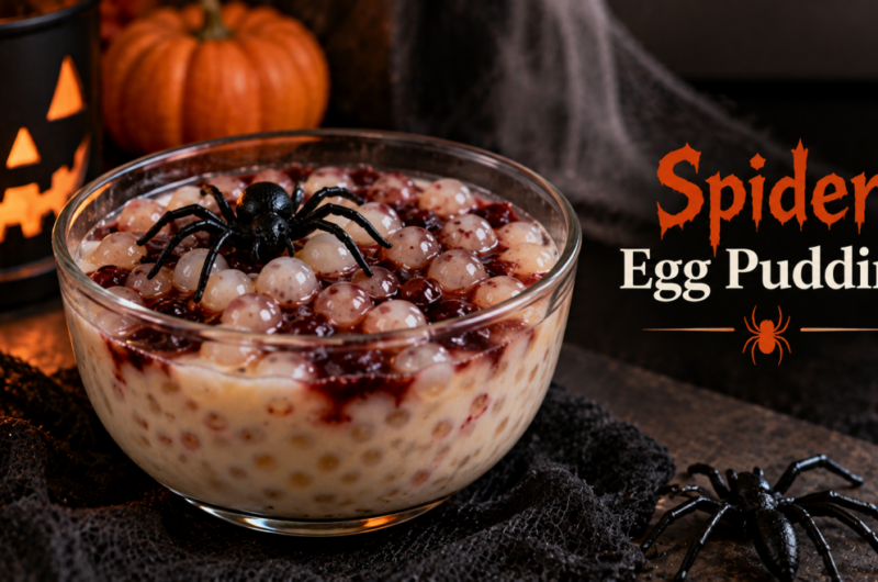 Fun Sugar Free Spider Egg Pudding for Halloween